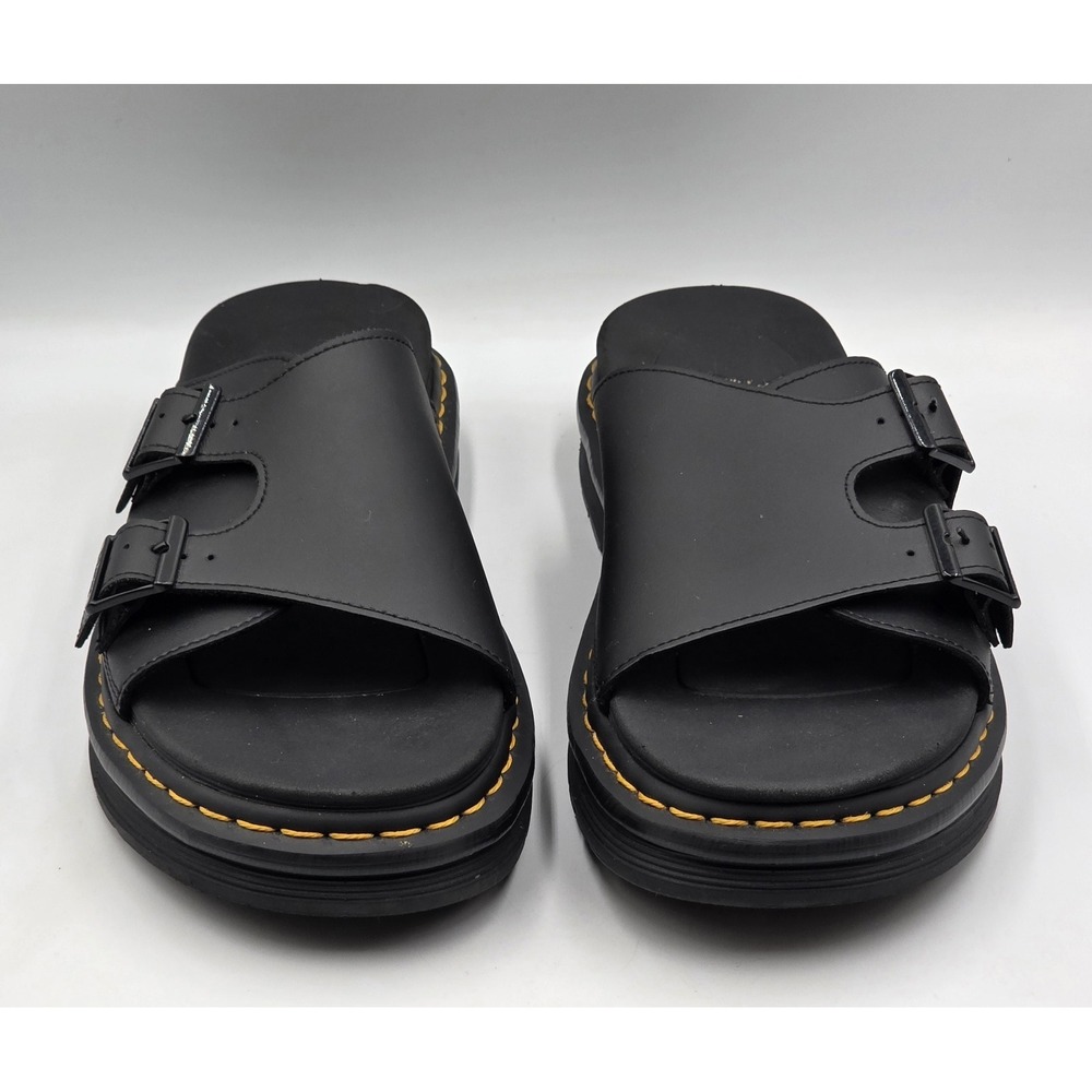 Dr Martens Dax Mens 12 Black Leather Sandals Slides EU 46 UK 11 - Picture 3 of 10